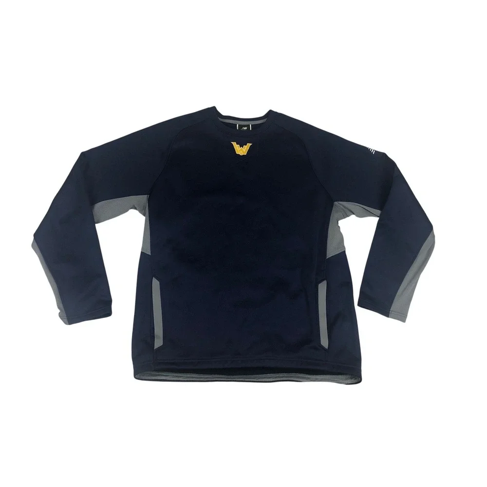 New Balance West Virginia Mountaineers Navy Blue Performance Sweatshirt Mens M